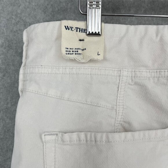 Free People In My Feelings Crop Boot Cut Pants Size L White Velvet Boho NEW - Picture 4 of 12